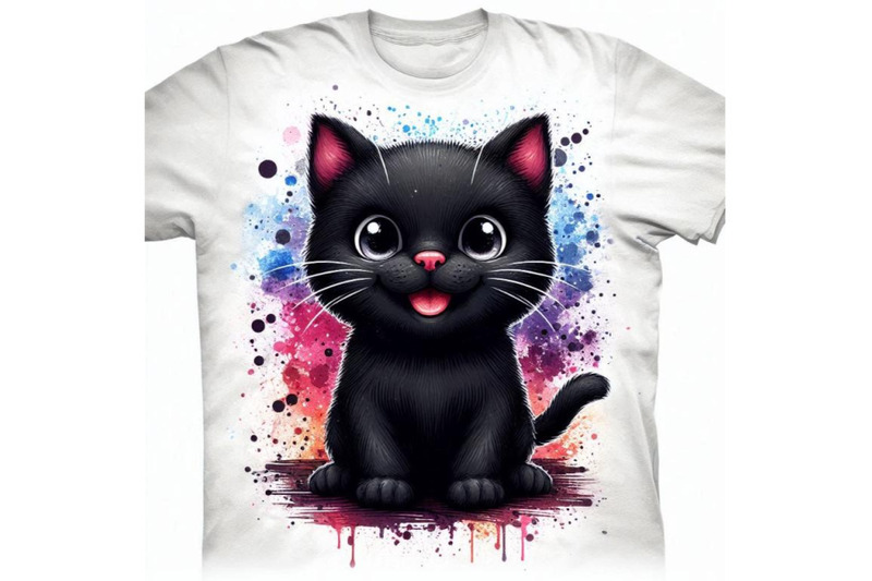 funny-black-cat-t-shirt-graphics-black-cat-illustration-with-s