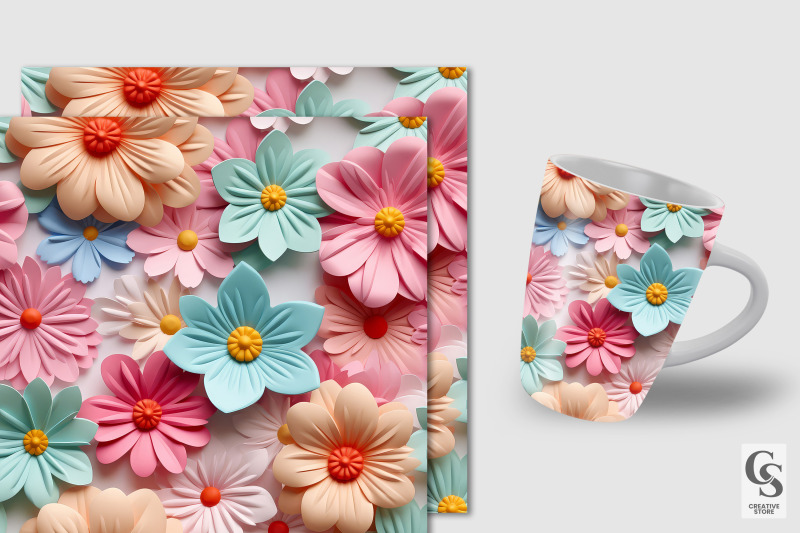 pastel-3d-clay-flowers-seamless-patterns