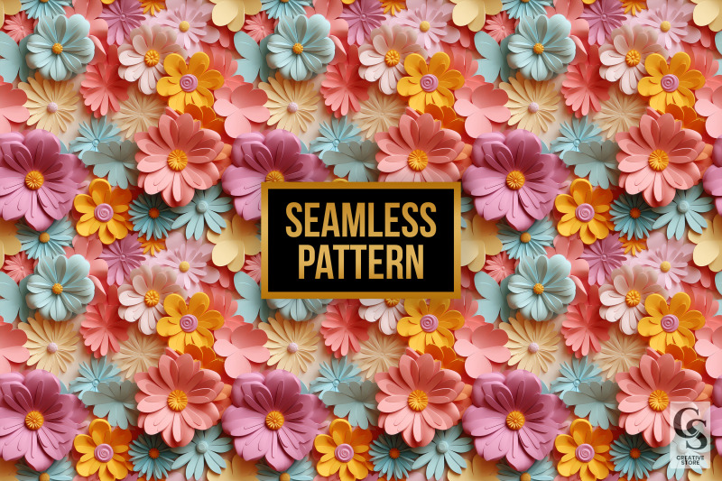 pastel-3d-clay-flowers-seamless-patterns