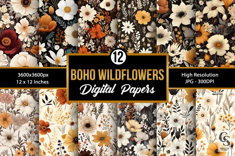 boho-wildflowers-digital-papers