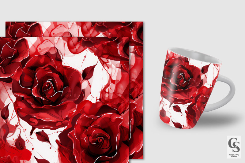 red-alcohol-ink-roses-seamless-patterns