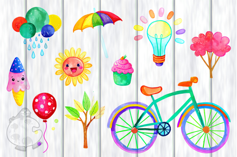 cute-watercolor-doodle-clipart-elements