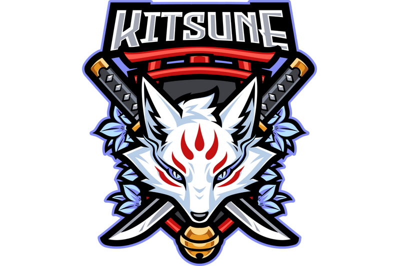 kitsune-head-esport-mascot-logo-design