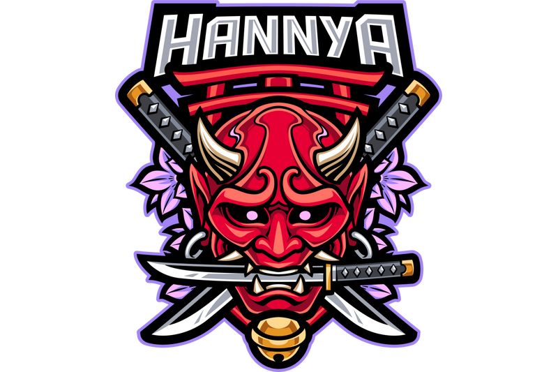 hannya-head-esport-mascot-logo-design