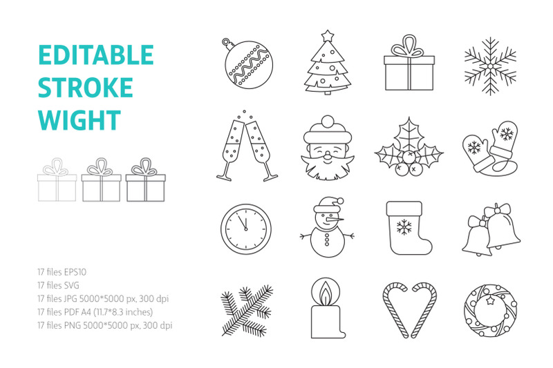 christmas-icons-line-clipart-svg