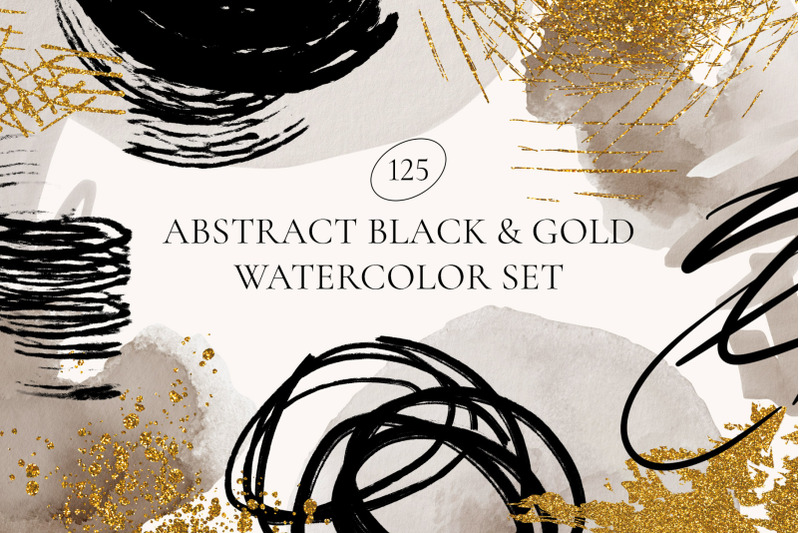 abstract-black-amp-gold-watercolor-set