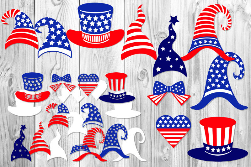 independence-day-gnome-svg-clipart-set