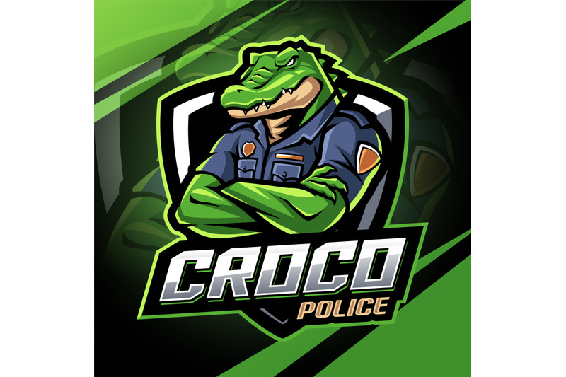 crocodile-police-esport-mascot-logo-design