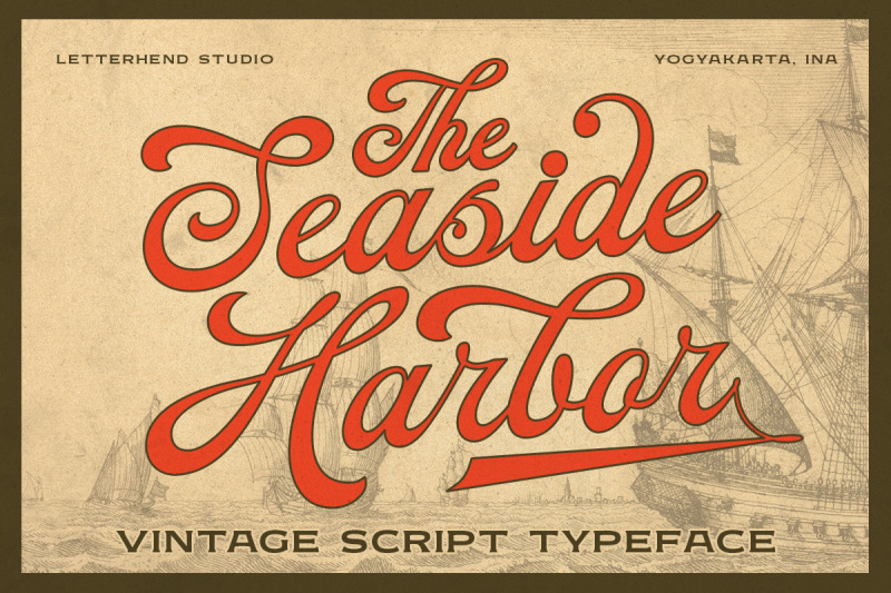 the-seaside-harbor-vintage-script