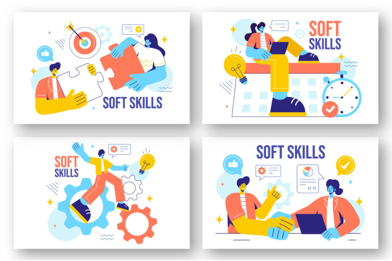 13-soft-skills-vector-illustration