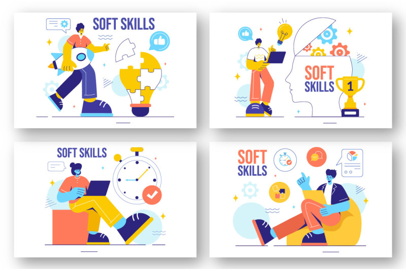 13-soft-skills-vector-illustration