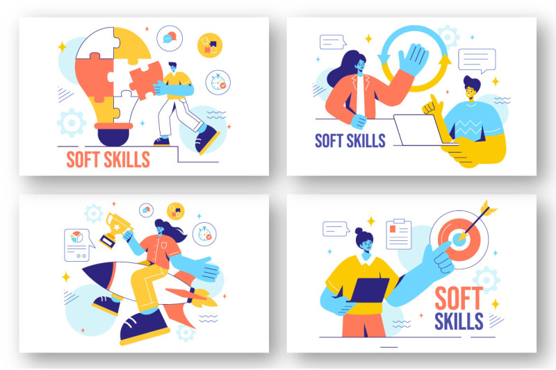 13-soft-skills-vector-illustration