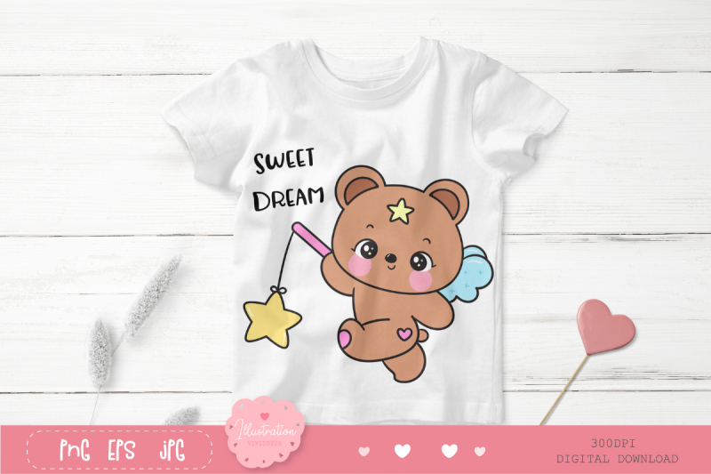 cute-teddy-bear-holding-star-kawaii-clipart-baby-animal