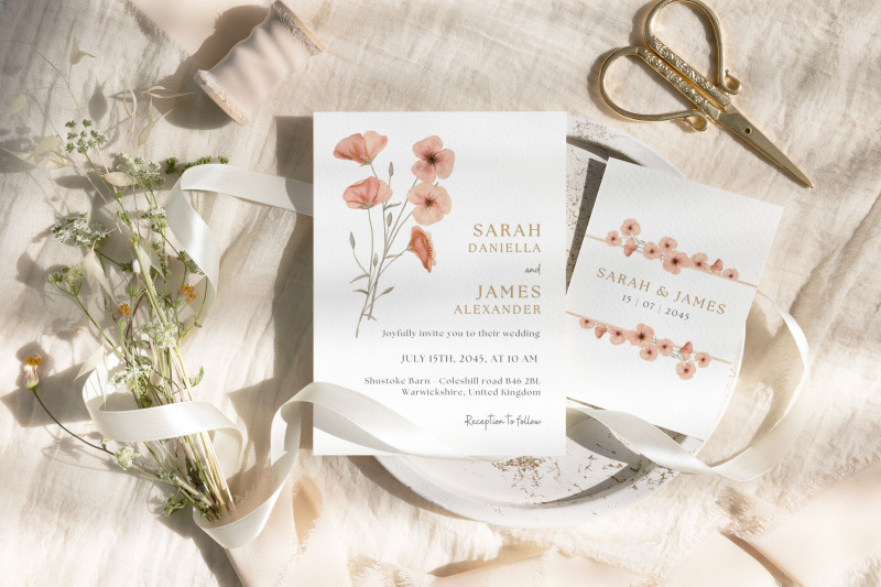 watercolor-poppy-flower-wedding-template