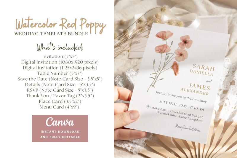 watercolor-poppy-flower-wedding-template