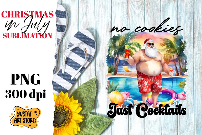 christmas-in-july-sublimation-santa-claus-on-the-beach