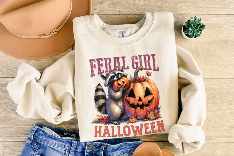 feral-girl-halloween-png-halloween-raccoon-png-cute-halloween-png-funny-halloween-png-halloween-shirt-png-fall-sublimation-retro