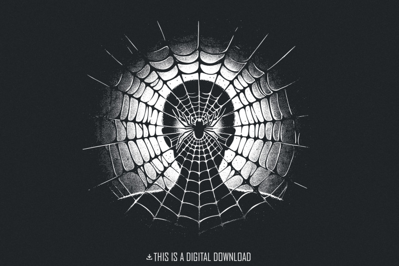 spider-web-art-png-gothic-spider-design-halloween-sublimation-spooky-digital-art-black-and-white-web-horror-aesthetic-creepy-decor