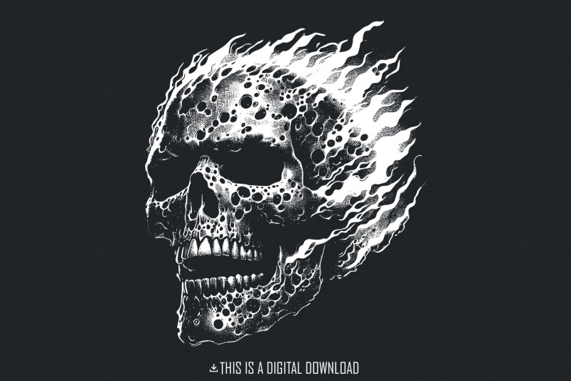 flaming-skull-png-gothic-skull-design-halloween-sublimation-art-dark-aesthetic-horror-skull-spooky-digital-download-skeleton-design