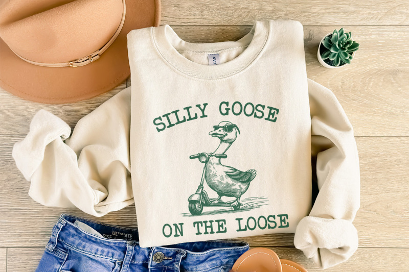 silly-goose-on-the-loose-png-vintage-goose-funny-goose-cute-animal-png-cowboy-goose-sarcastic-goose-goose-on-a-scooter-sublimation