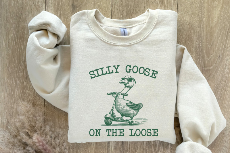 silly-goose-on-the-loose-png-vintage-goose-funny-goose-cute-animal-png-cowboy-goose-sarcastic-goose-goose-on-a-scooter-sublimation