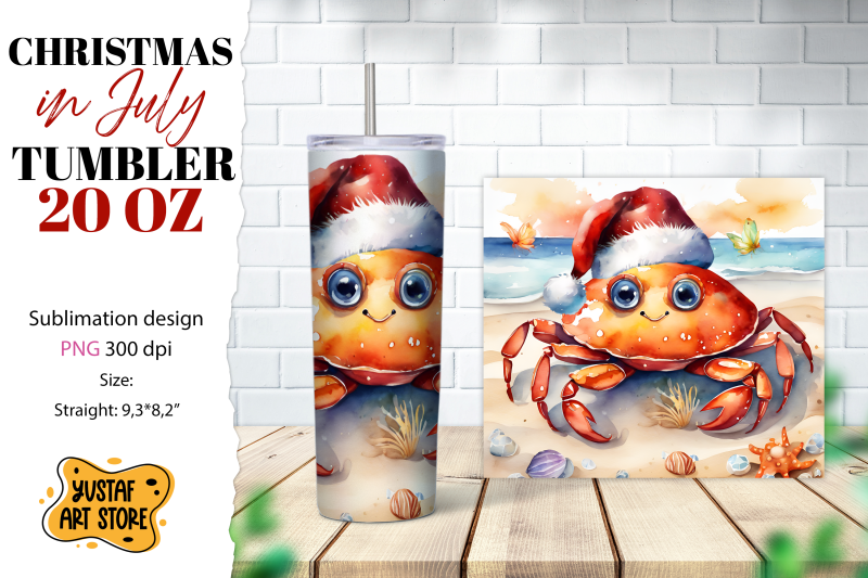 christmas-in-july-tumbler-sublimation-santa-claws-tumbler