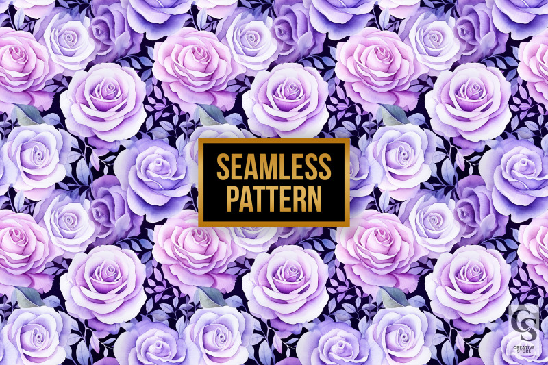 purple-watercolor-roses-digital-papers