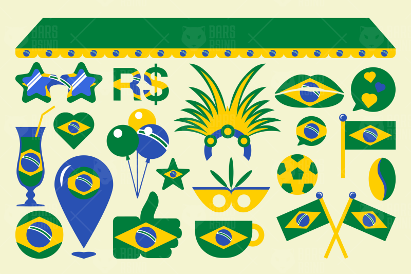 cartoon-nbsp-vector-brazil-flag-nbsp-illustrations-set