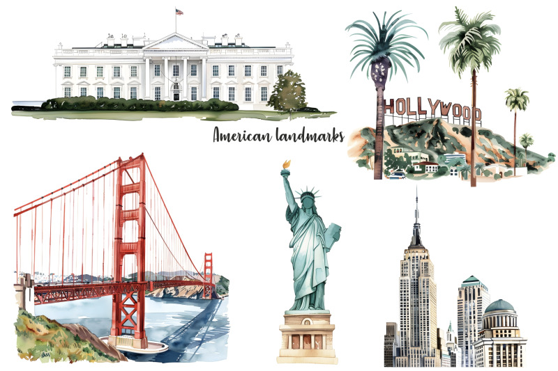 watercolor-usa-clipart-us-symbols-flag-and-landmarks