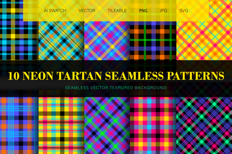 neon-tartan-seamless-patterns