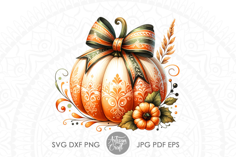 pumpkin-with-bow-fall-coquette-bow-fall-designs-png