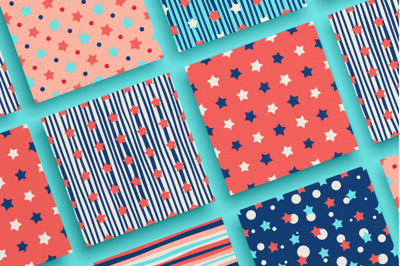 coral-amp-navy-seamless-patterns