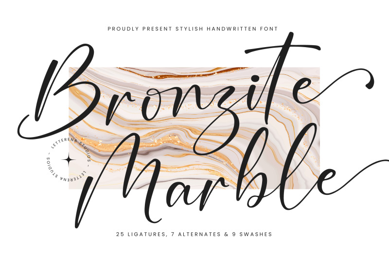 bronzite-marble-stylish-handwritten-font