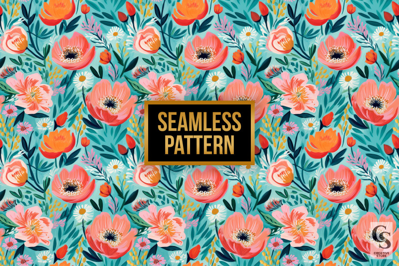 acrylic-paint-flowers-seamless-patterns