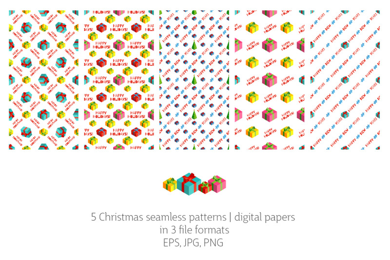 isometric-christmas-gifts-amp-patterns