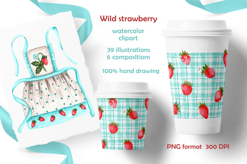 wild-strawberries-watercolor-clipart-country-style-bakery