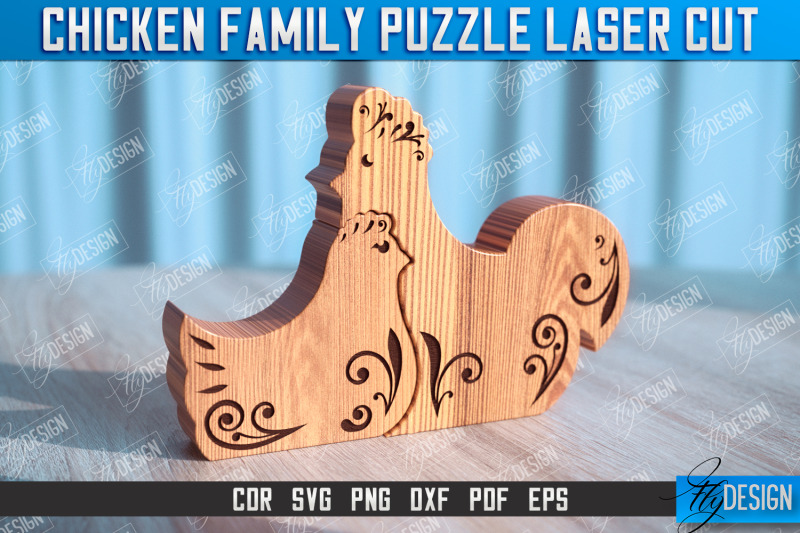 chicken-family-puzzle-chicken-puzzle-template-eco-friendly-gift