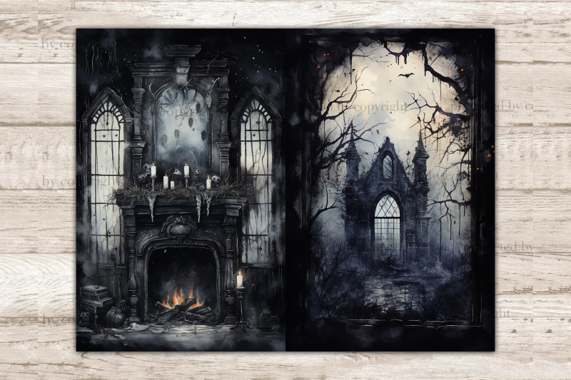 haunted-house-junk-journal-pages-creepy-journal-printable