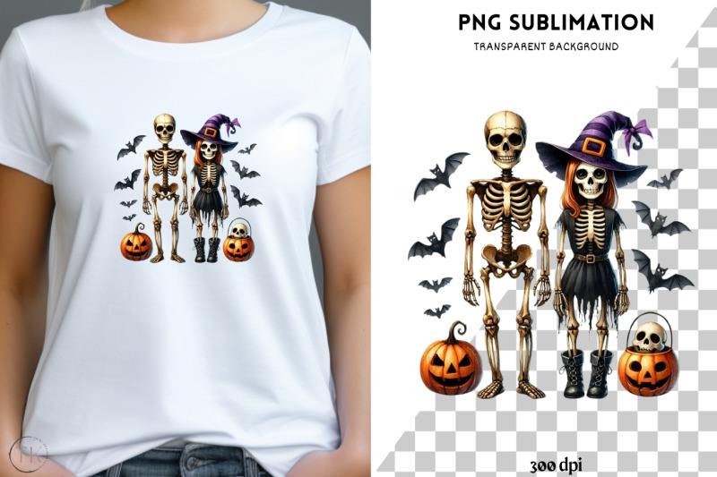 halloween-skeleton-couple-png-digital-prints-for-card-making-and-craft