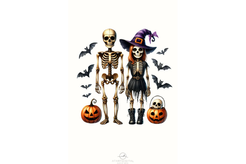 halloween-skeleton-couple-png-digital-prints-for-card-making-and-craft