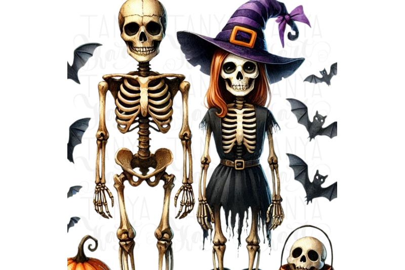 halloween-skeleton-couple-png-digital-prints-for-card-making-and-craft