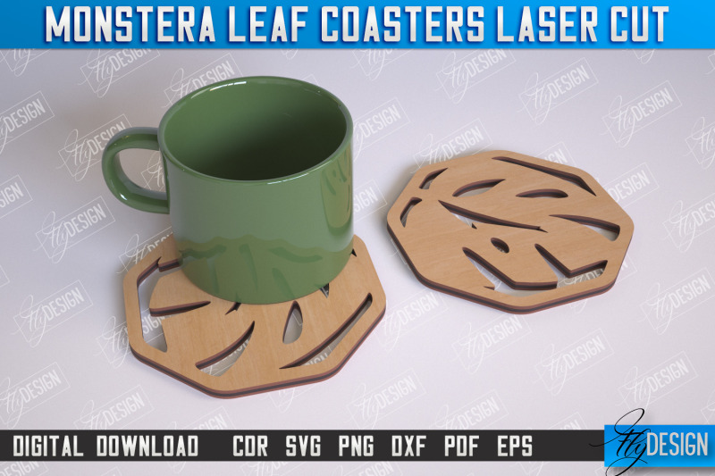 monstera-leaf-coasters-cup-coasters-wooden-monstera-leaf-rustic