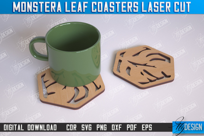 monstera-leaf-coasters-cup-coasters-wooden-monstera-leaf-rustic