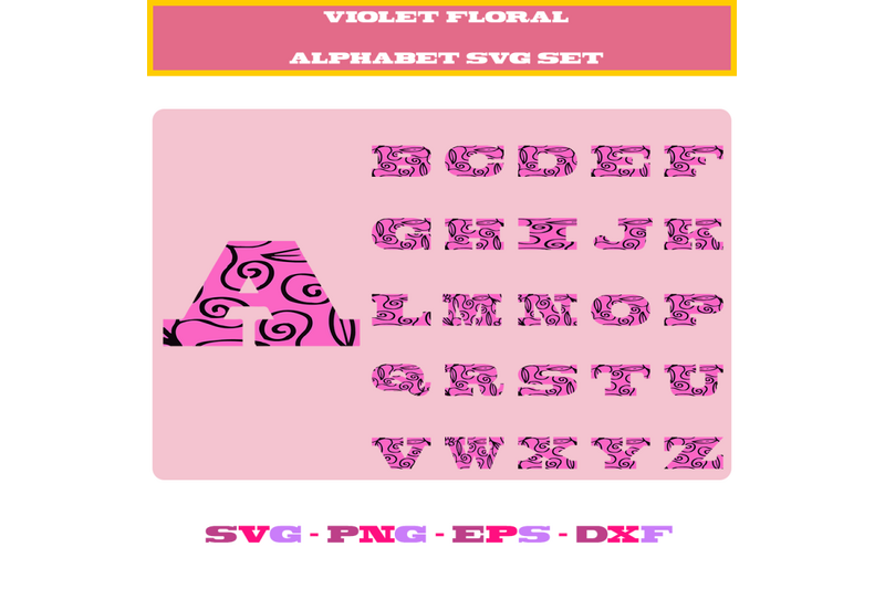 violet-alphabet-svg-set-svg-cut-file