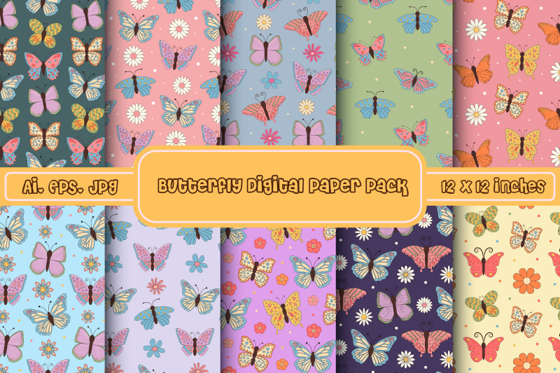 butterfly-digital-paper-pack