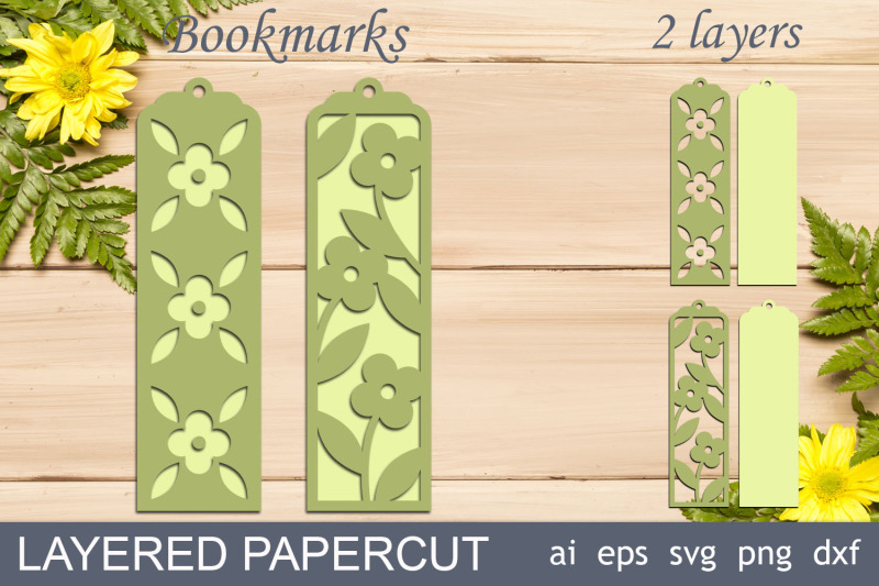 bookmark-with-flowers-layered-papercut-svg