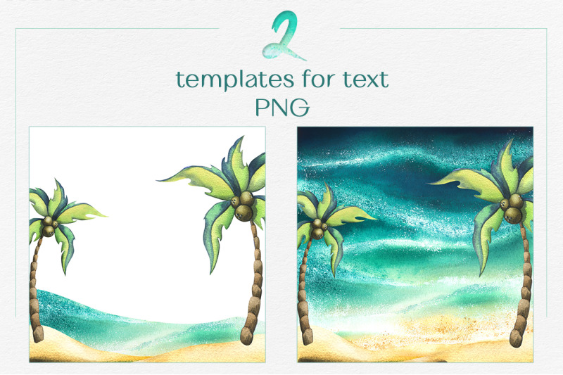 tropical-island-beach-watercolor-clip-art