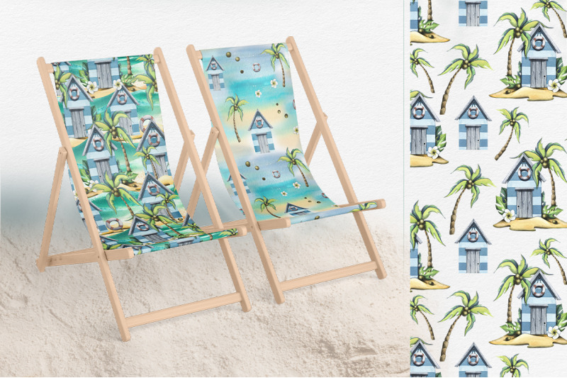 tropical-island-beach-watercolor-clip-art