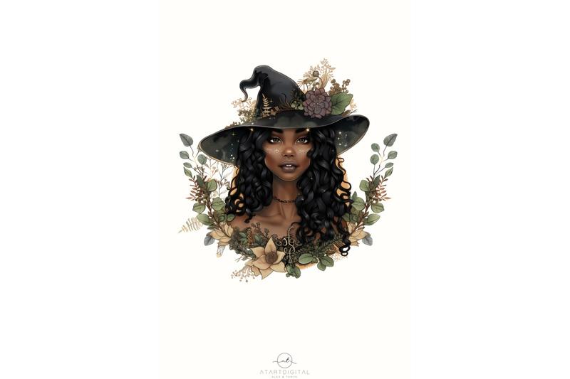 forest-witch-png-design-melanin-black-woman-graphics-for-sublimation