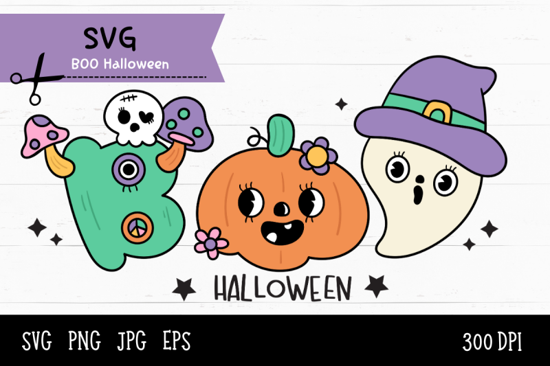 cute-boo-halloween-groovy-kawaii-cliparts-svg-cartoon-spooky